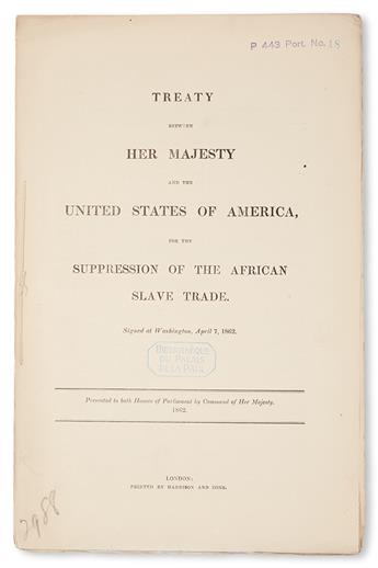 (SLAVERY AND ABOLITION.) BRITISH PARLIAMENTARY PAPERS. Treaty between Her Majesty and the United States of America for the Suppression